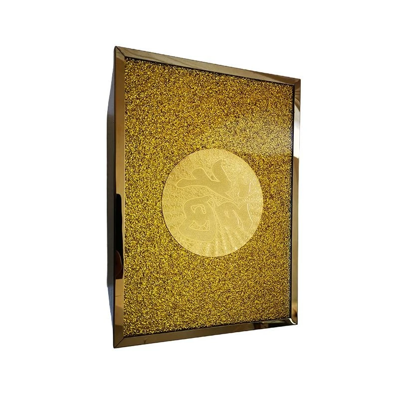 Gold Coffin Urn Box With Gold Trim high quality